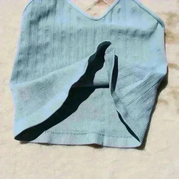 FULL TILT Ribbed Cropped Super Stretchy Elastic Strap Beachy Tank Top Women S - Picture 4 of 8